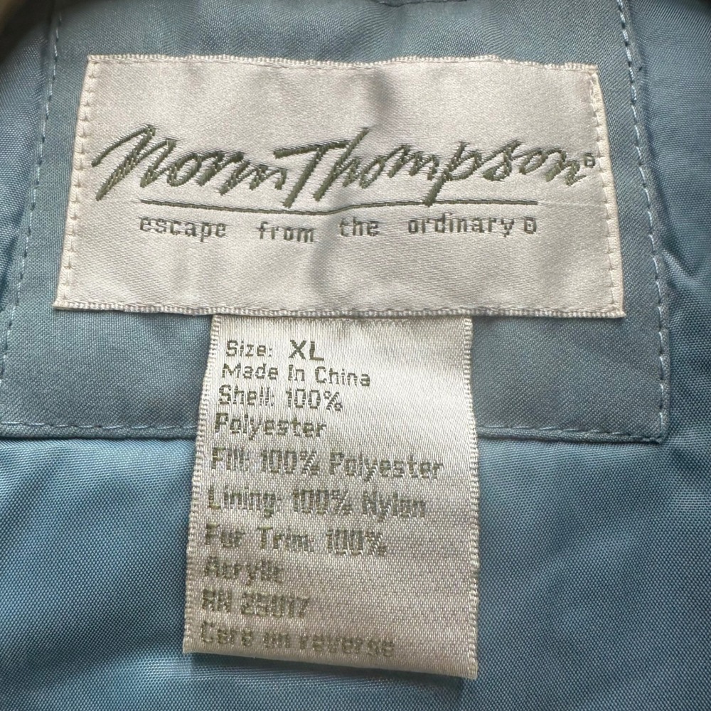 Norm Thompson Women's Hooded Parka Jacket XL Faux Fur Trim Insulated Winter Coat - Picture 3 of 14